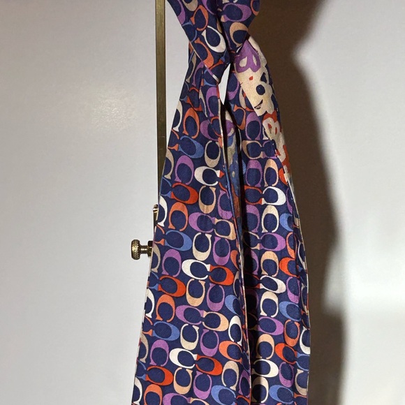 COACH Reversible Floral Patterned/Small C’s Scarf approximately 46” - Picture 5 of 6